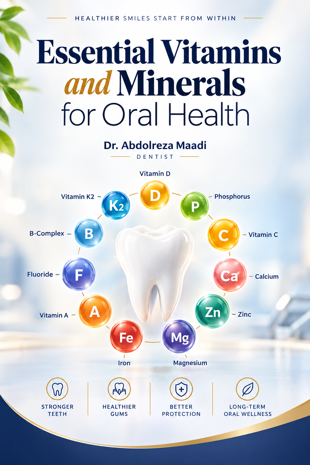 Cover of Essential Vitamins and Minerals for Oral Health by Dr. Abdolreza Maadi